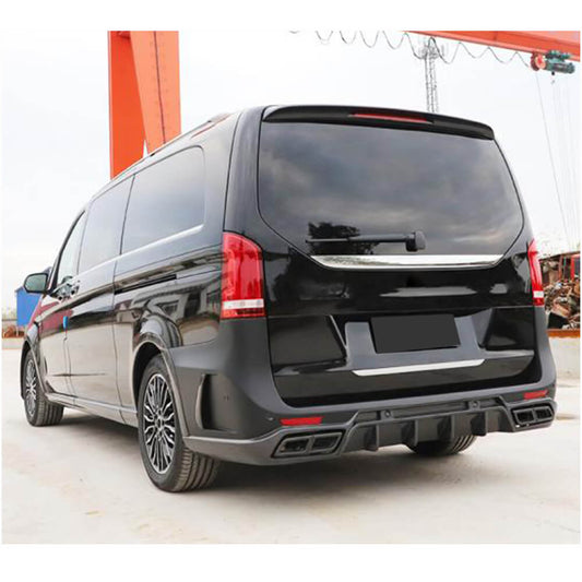 Rear bumper (2014-2019, Carbon) for Mercedes Vito / V-class W447 2014↗ year - image 2