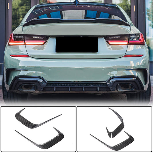 Rear Bumper Splitters Dry Carbon Fiber (for M-Sport 2019-2022) for BMW 3 series G20/21 2018- - image 2