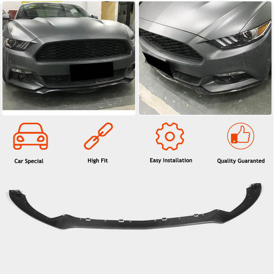Front Bumper Lip (2015-2017, Carbon) for Ford Mustang 2015-2023 - image 2
