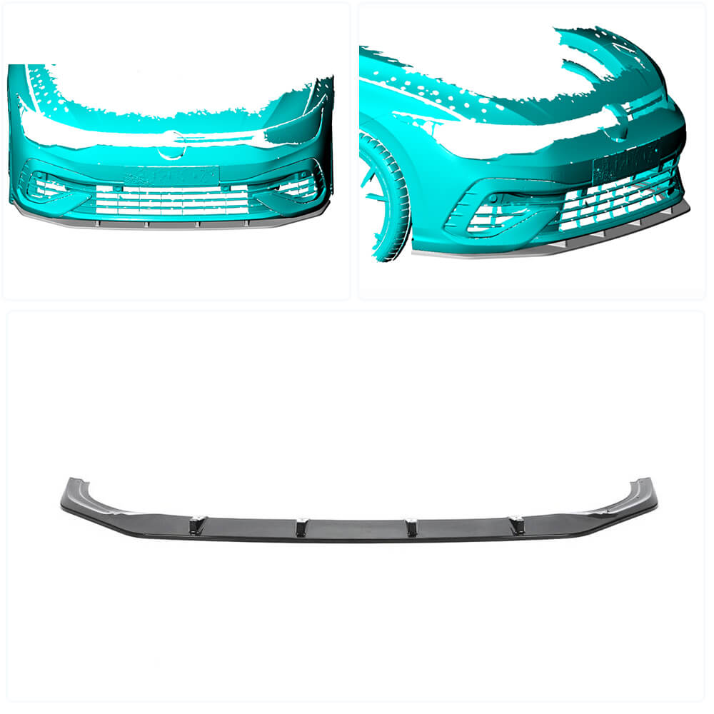 Cover on the front bumper Lip (for R HB 2019-2024, Carbon) for Volkswagen Golf 8 - image 2