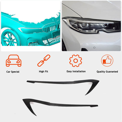 Headlight Eyelids (2018-2022, Carbon) for BMW 3 Series G20/21 2018- - image 2