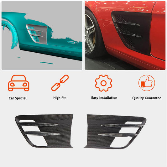 Pads on the front fenders (Dry carbon) for Mercedes SLS C197 - image 2
