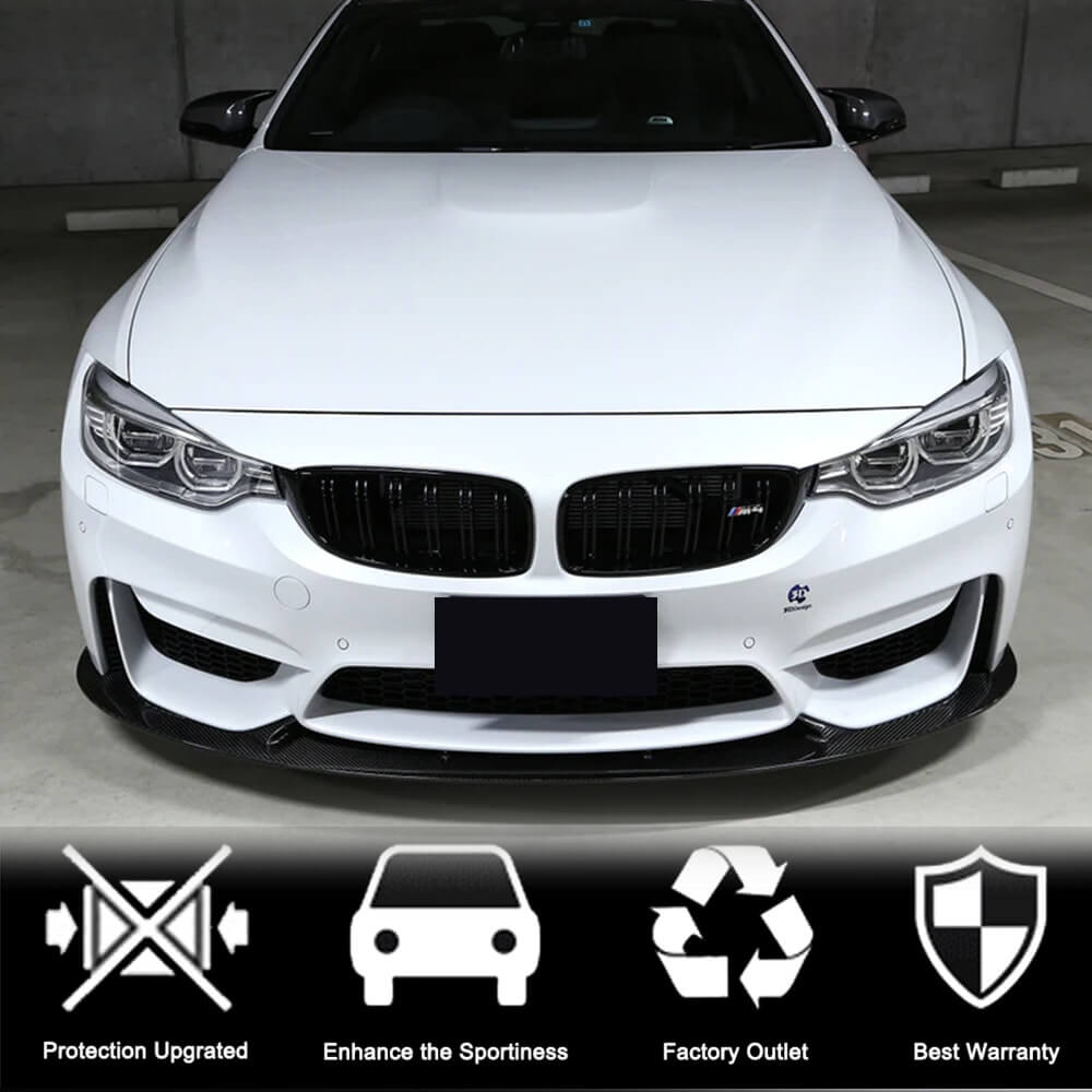 Front Bumper Lip Carbon Fiber V4 (for F82/F83) for BMW 4 series F-32 2012-2020 - image 2