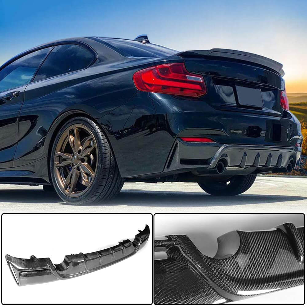 Rear Bumper Diffuser Carbon Fiber V4 (for F22/F23 M Sport) for BMW 2 Series F22/23 2014-2021 - image 2