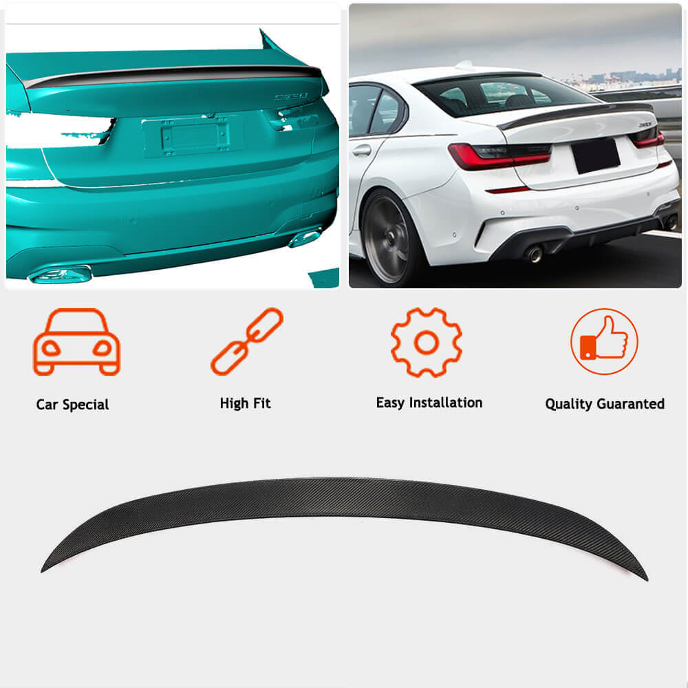 Rear Trunk Spoiler Carbon Fiber V12 (SD) for BMW 3 series G20/21 2018- - image 2