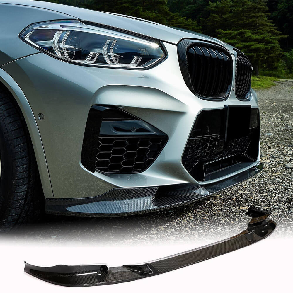 Front Bumper Lip V2 for F98 2018-2021, Carbon for BMW X4 G02 2018- - image 2