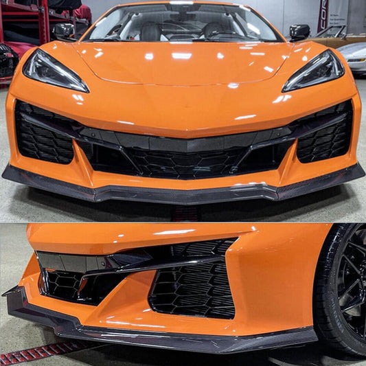 Front Bumper Lip Spoiler (for Z06, 2020-2024, Carbon) for Chevrolet Corvette C8 2019- - image 2