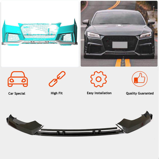 Front Bumper Lip Spoiler (for RS, 2016-2019, Carbon) for Audi ТТ 2014-2023 - image 2