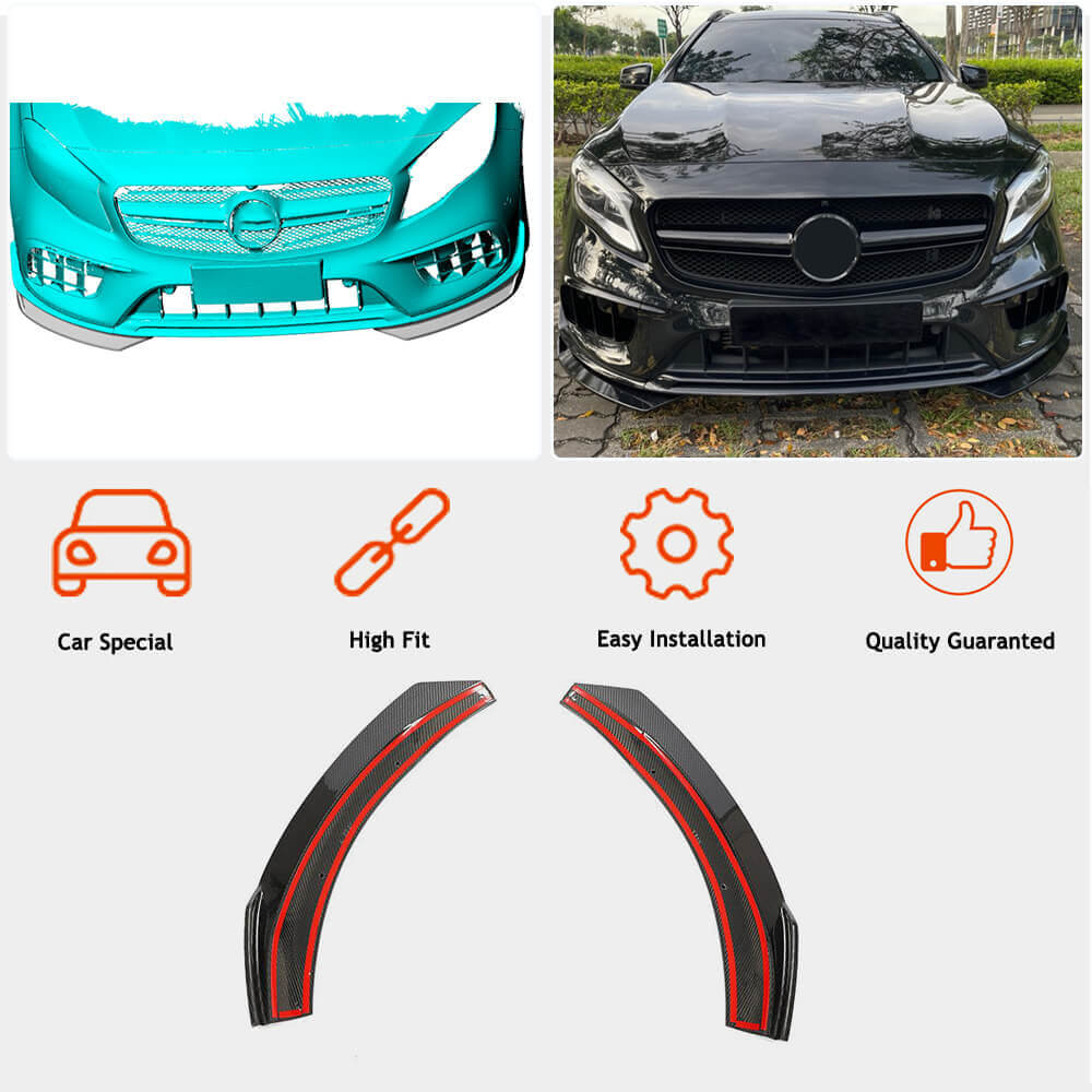 Covers on the front bumper Flap (for GLA45 AMG 2017-2020) for Mercedes GLA X156 2014-2019 - image 2