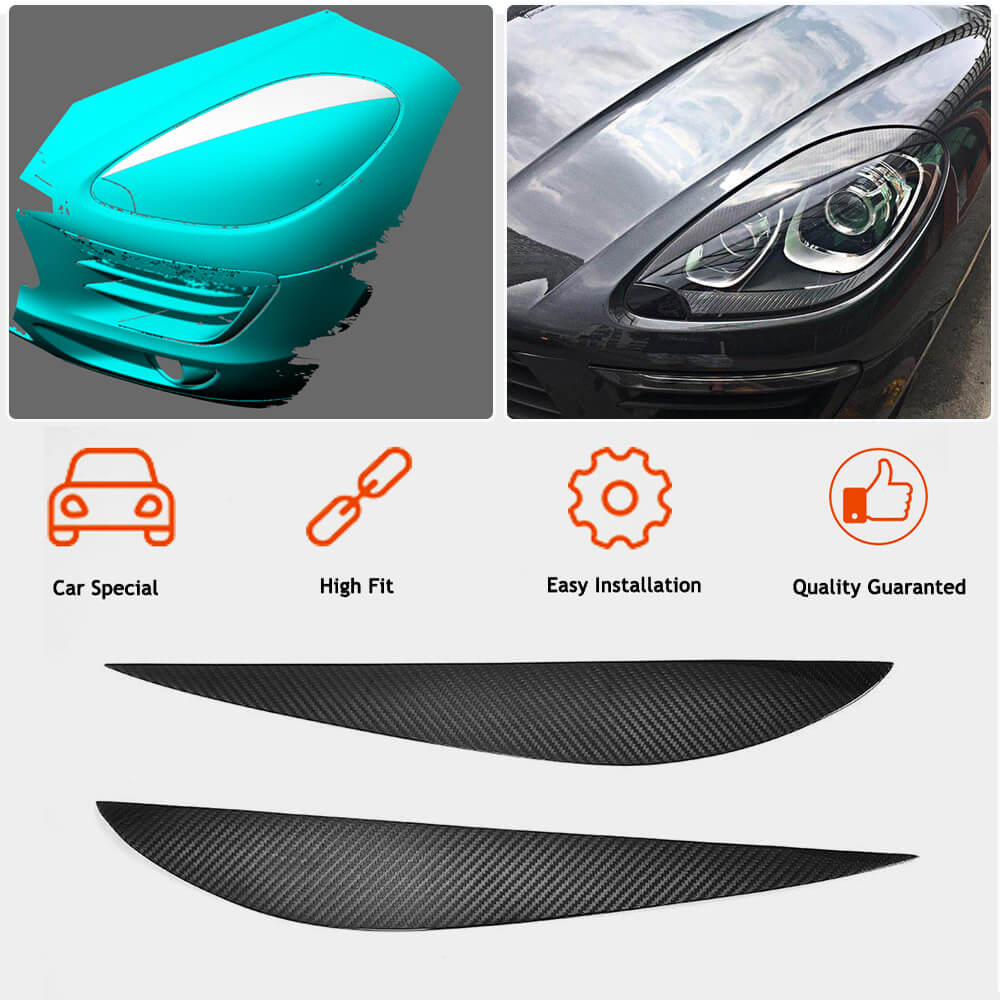 Eyelashes for headlights (2014-2018, Carbon) for Porsche Macan 2014-2024 - image 2