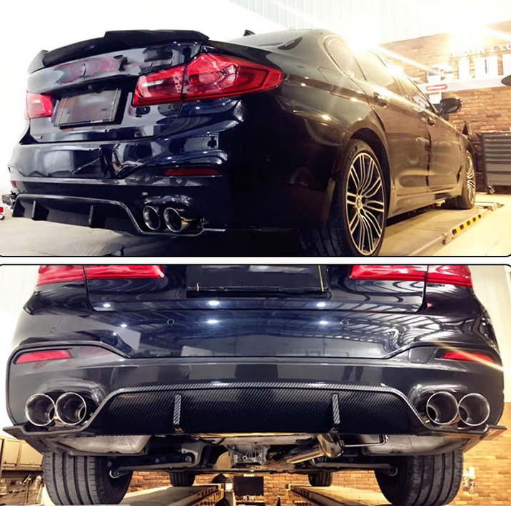 Rear Bumper Diffuser V6 (for M-Sport/M5 F90, Carbon) for BMW 5 Series G30/G31 2017-2023 - image 2
