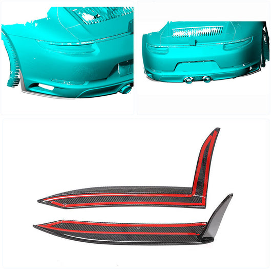 Covers on the rear bumper (for Carrera 4 GTS 2017-2018, Carbon) for Porsche 911 2012-2018 - image 2