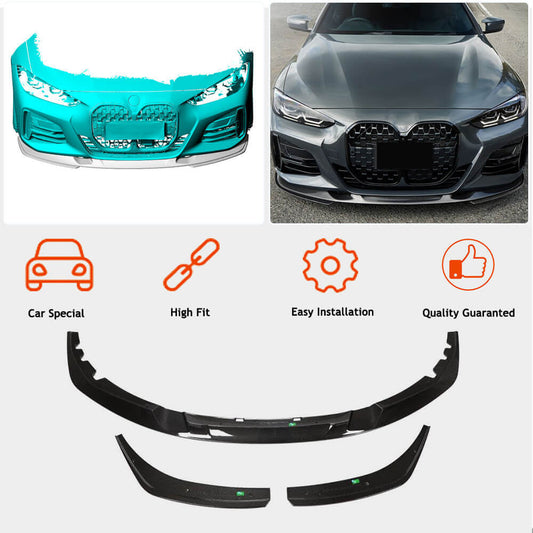 Front Bumper Lip Dry Carbon Fiber V4 (M-Sport) for BMW 4 series G22/23/26 2020- - image 2