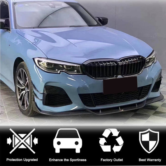 Front Bumper Lip Carbon Fiber V4 (2019-2022 M-Sport) for BMW 3 series G20/21 2018- - image 2
