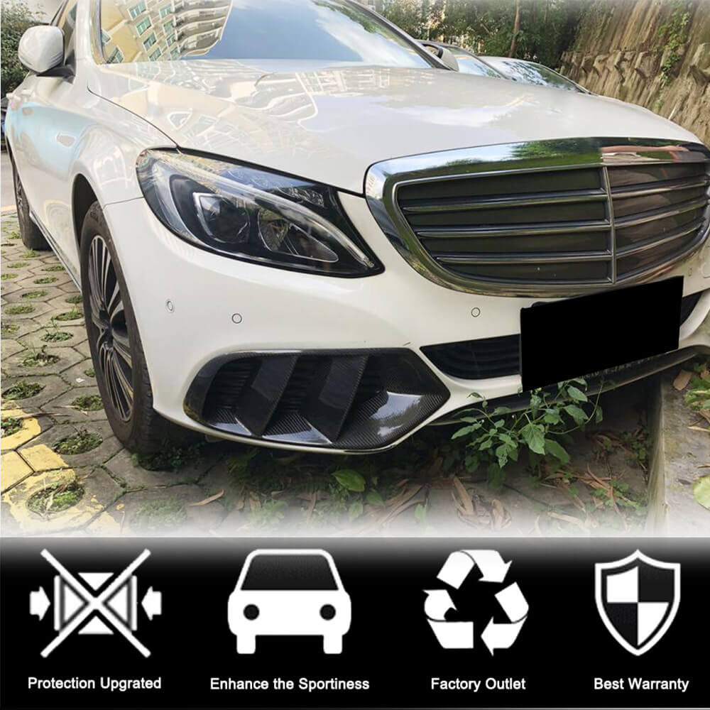 Carbon Fog Light Covers (for SD Base 2015-2019) for Mercedes C-сlass W205 2014-2021 - image 2