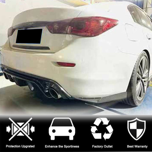 Covers on the rear bumper (for Q50 Base/Sport 2014-2017, Carbon) for Infiniti Q50/Q60 2013-2024 - image 2