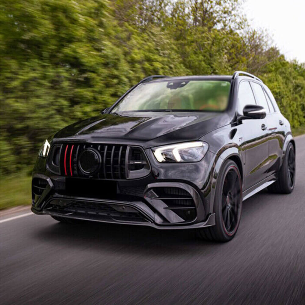 Front Bumper Lip Extensions (GLE63 AMG, Carbon) for Mercedes GLE coupe C167 2019- - image 2