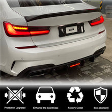 Rear Bumper Diffuser With LED Light Carbon Fiber V6 (2019-2021, M-Sport) for BMW 3 series G20/21 2018- - image 2