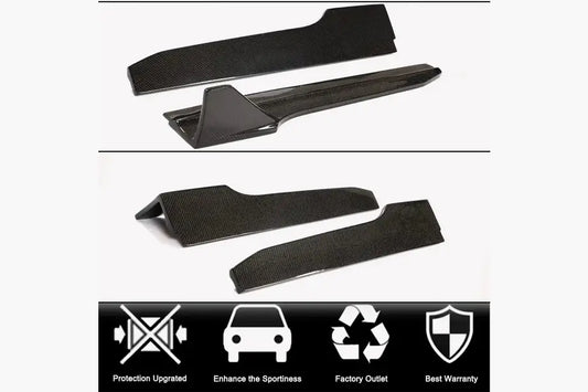 Side Skirt Extensions (for S-Line SD 2019-2024, Carbon) for Audi A4 B9 2015-2024 - image 2