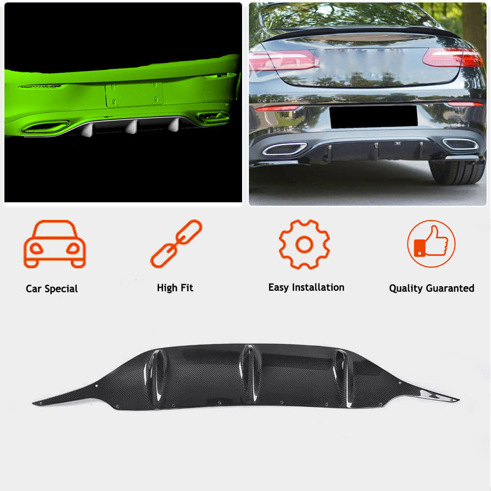 Rear Bumper Diffuser V2 for AMG-Line 2017-2019 Carbon for Mercedes E-class coupe C238 2016-2024 - image 2