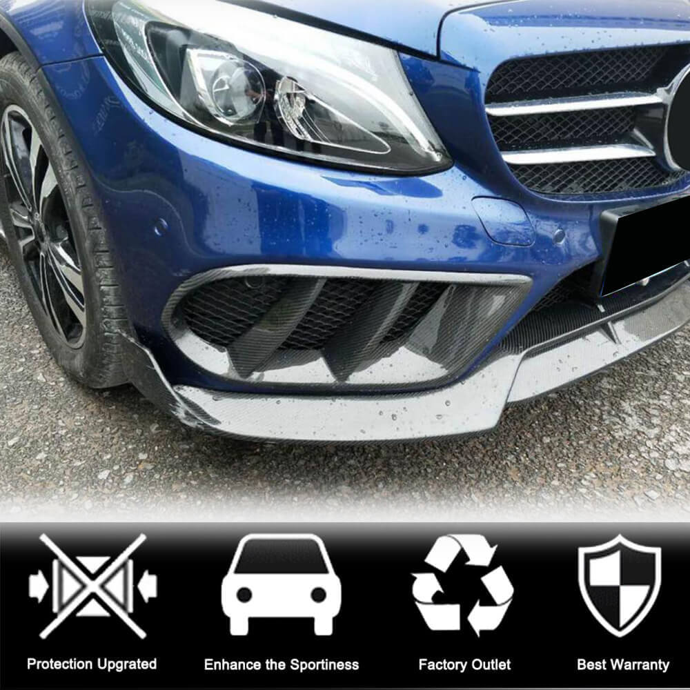 Covers for fog lights (for C43 AMG 2015-2019, Carbon) for Mercedes C-class W205 2014-2021 - image 2