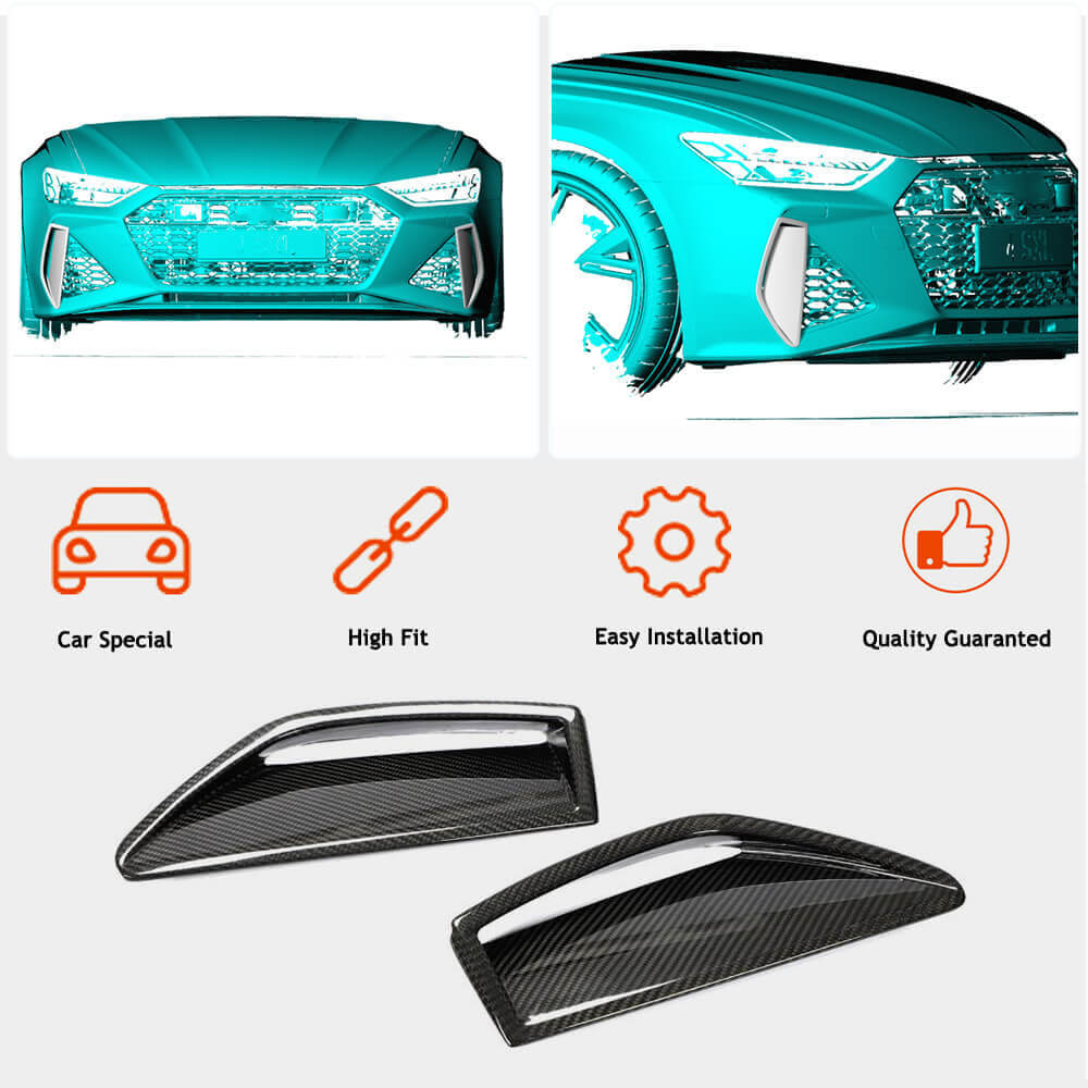 Front bumper extensions (for RS6, Carbon) for Audi A6 C8 2018- - image 2