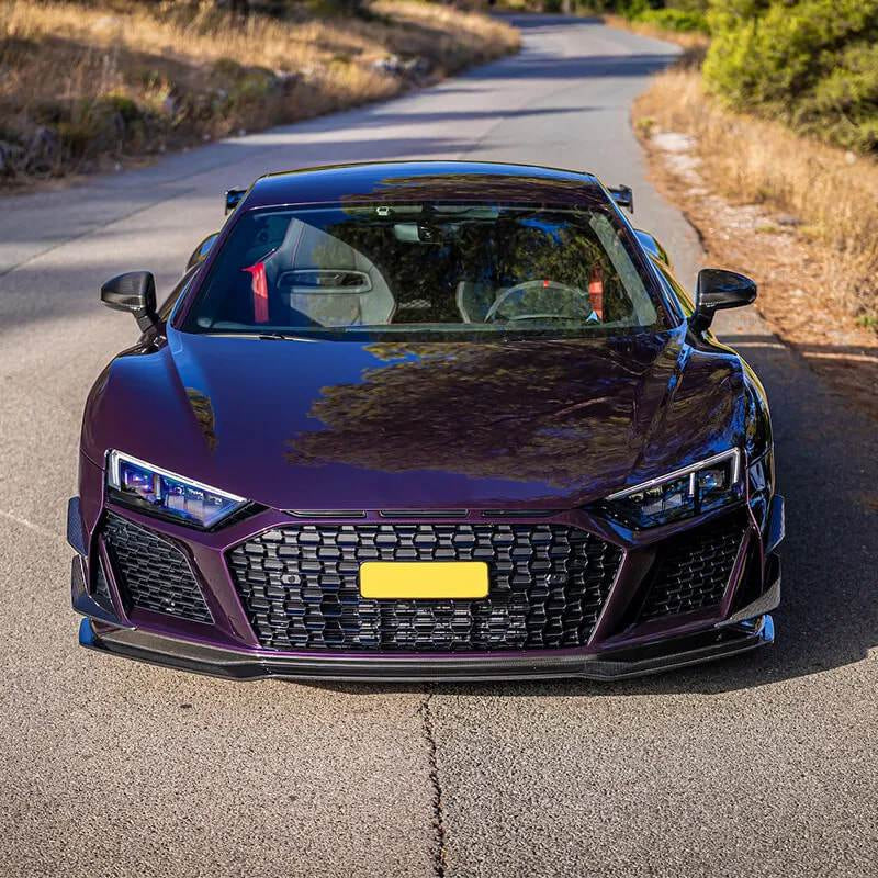 Front Bumper Lip V2 (2023+, Carbon) for Audi R8 2015- - image 2