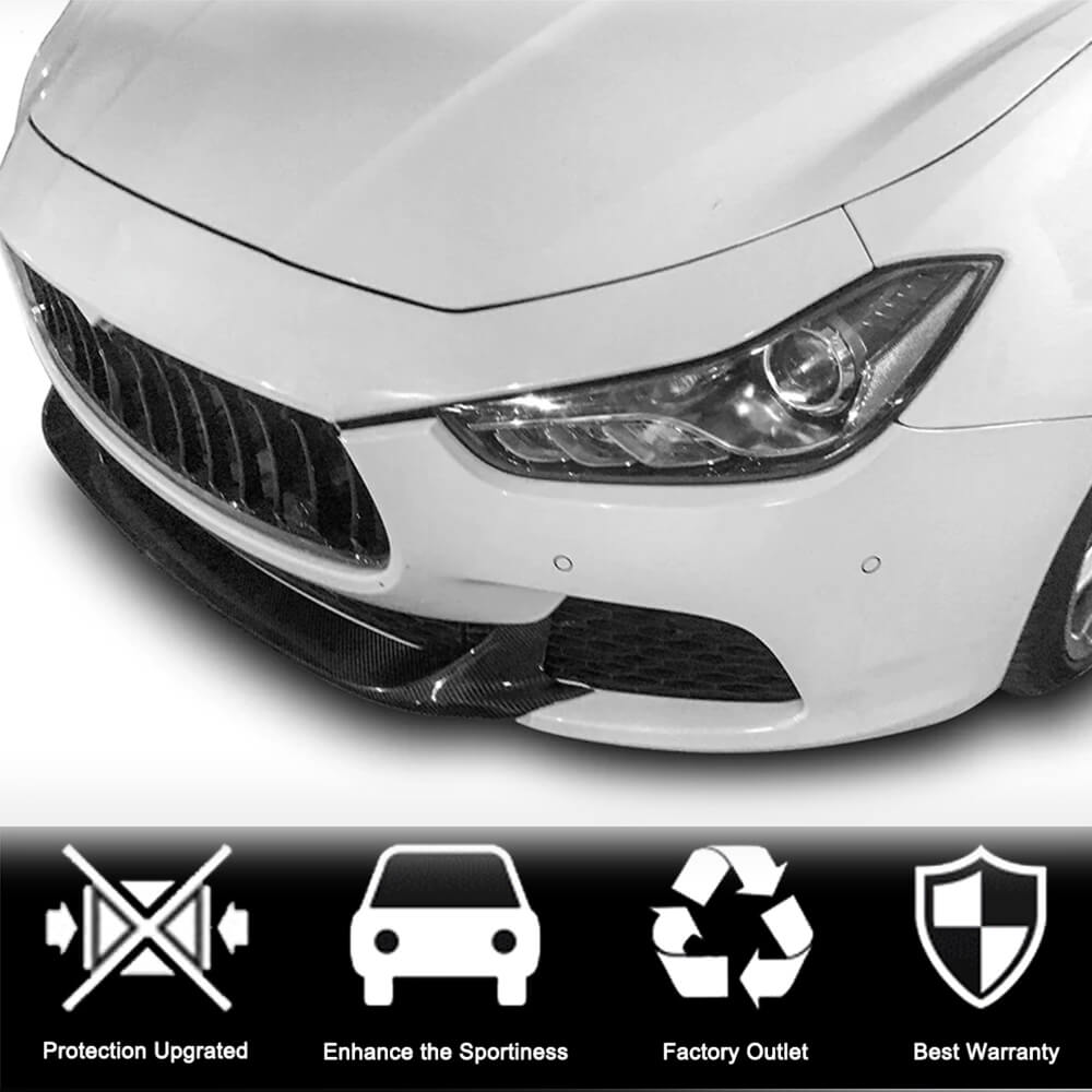 Front Bumper Lip V2 for Base/S/S Q4 2013-2017 Carbon for Maserati Ghibli 2013-2023 - image 2