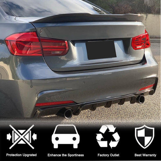 Rear Bumper Diffuser Carbon Fiber V2 (for M-Sport) for BMW 3 series F-30/31/34 2012-2019 - image 2