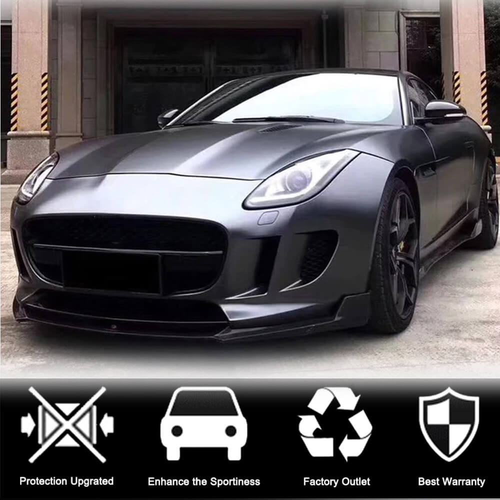Front Bumper Lip Spoiler (2013-2016, Carbon) for Jaguar F-Type 2013-2024 - image 2