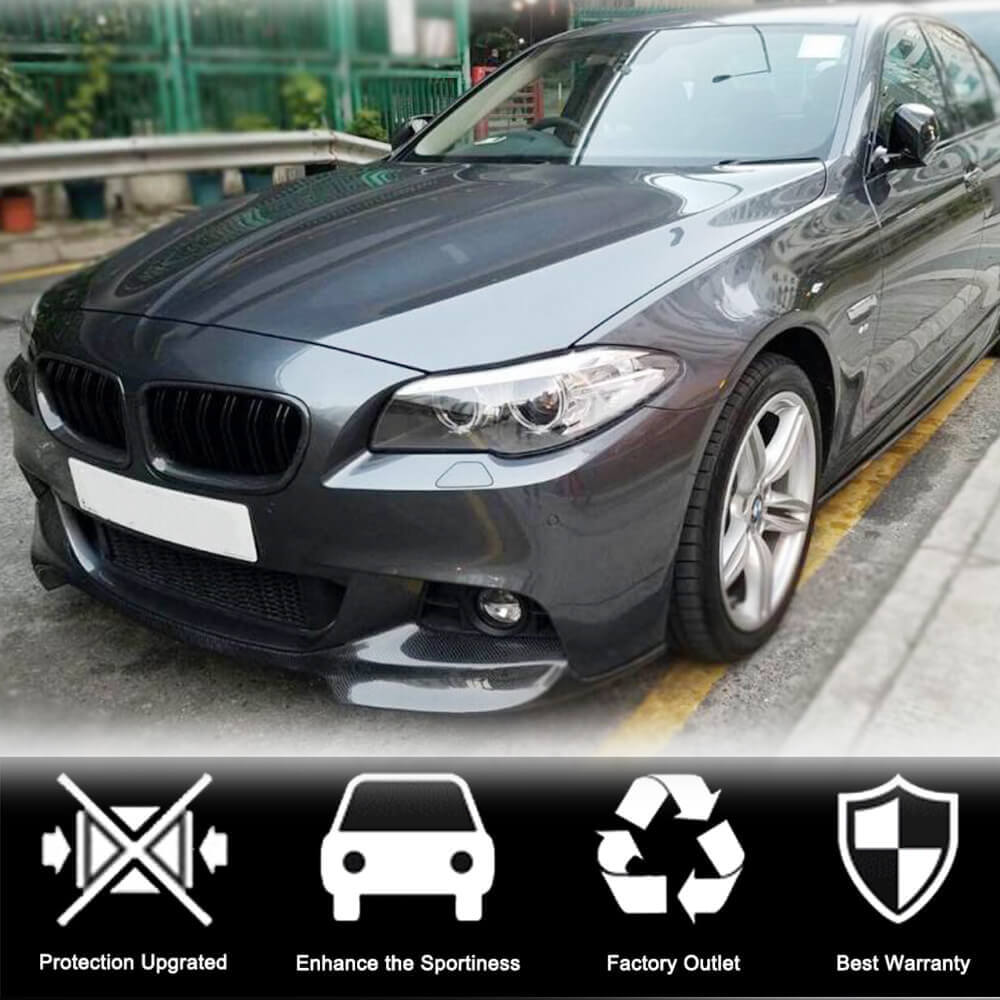 Front Bumper Lip V1 (for F10 M-Sport, Carbon) for BMW 5 Series F10/F11 2010–2016 - image 2