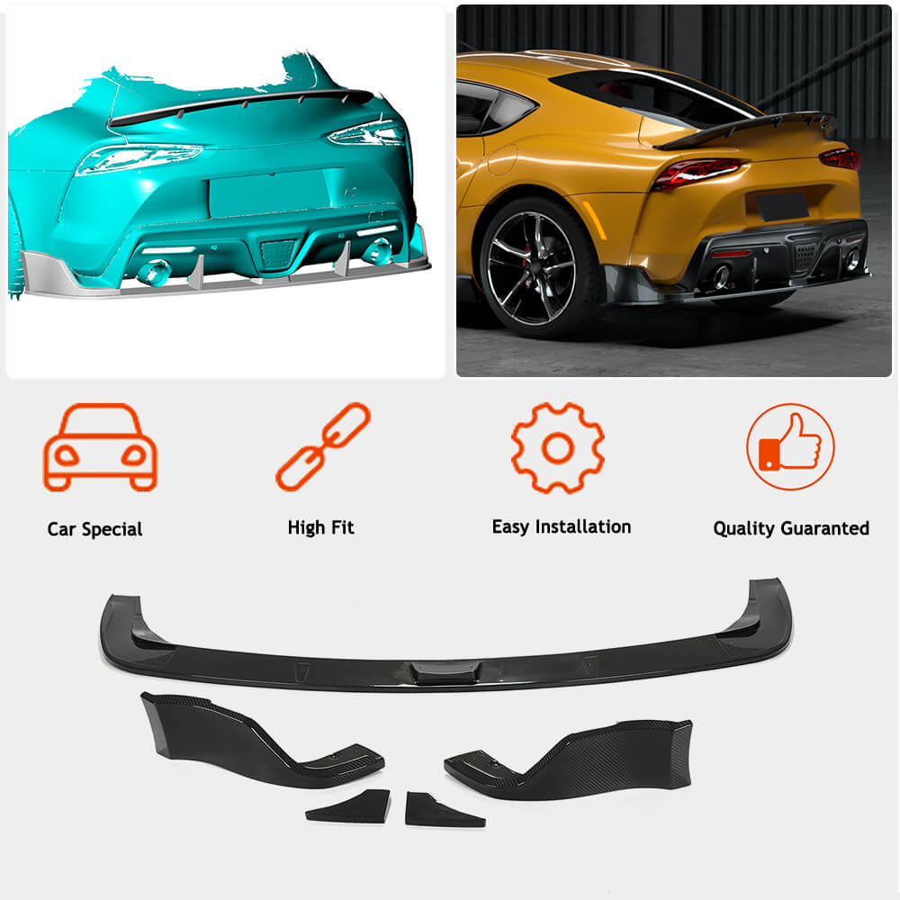 Rear Bumper Diffuser V2 (Carbon) for Toyota Supra 2019- - image 2