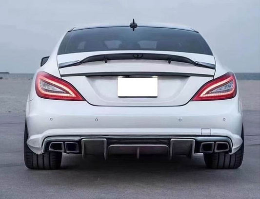 Rear bumper diffuser (for AMG-Line/CLS63 AMG 2011-2014, Carbon) for Mercedes CLS C218 2011-2018 - image 2