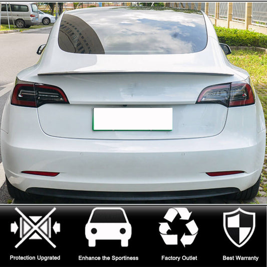 Rear Trunk Spoiler Dry Carbon Fiber V5 (2019-2022) for Tesla Model 3 - image 2