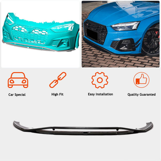 Front Bumper Lip V1 for S-Line 2021-2025 Carbon for Audi A5 2016-2025 - image 2