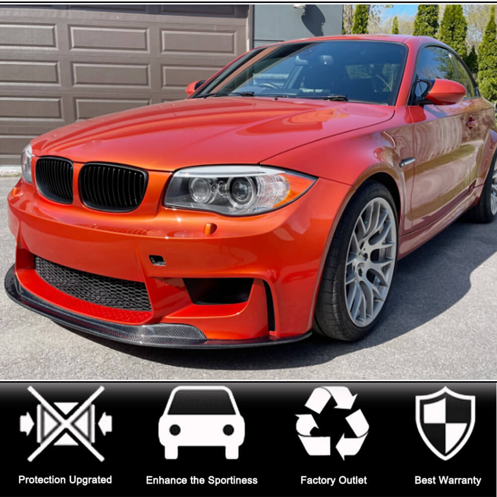 Front Bumper Lip V1 for 1M E82, Carbon for BMW 1 Series E81/82/87/88 2004-2011 - image 2