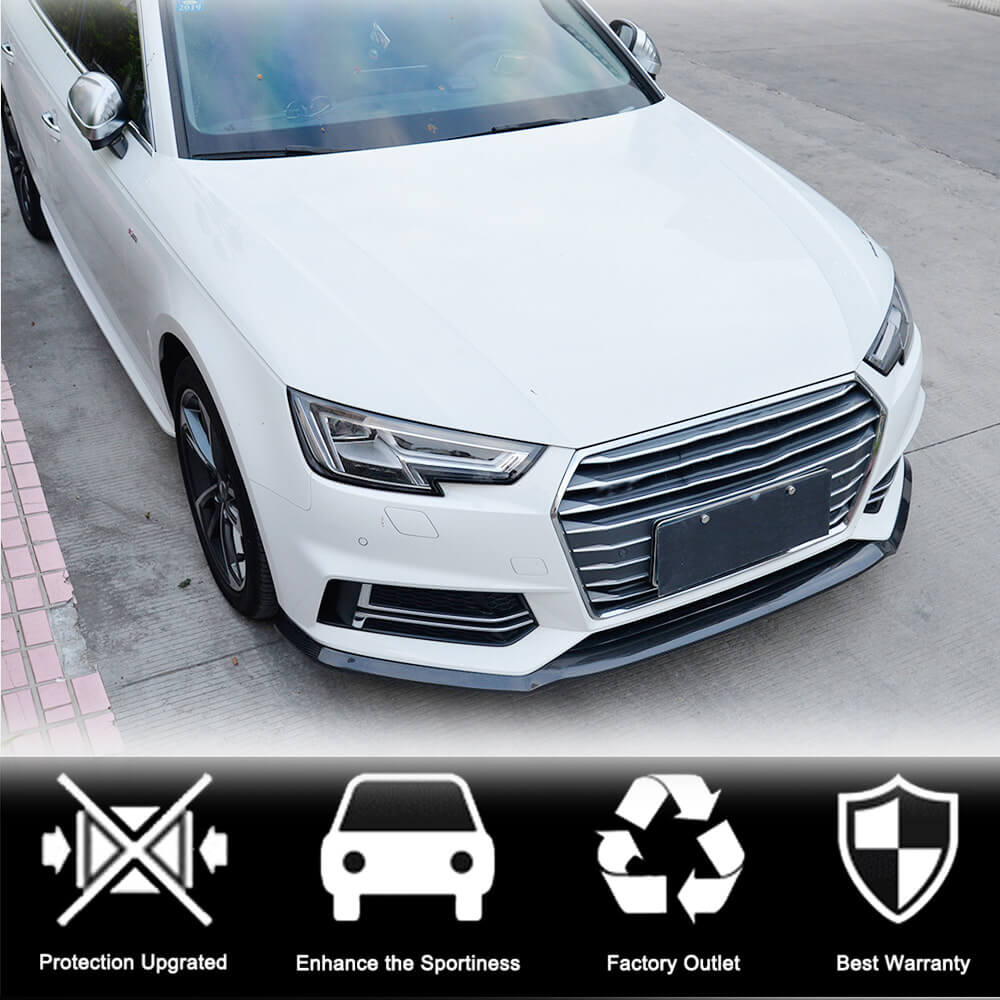 Front Bumper Lip V4 for S-Line SD 2015-2019 Carbon for Audi A4 B9 2015-2024 - image 2