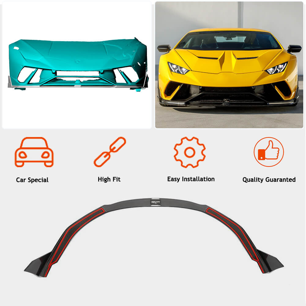 Front Bumper Lip V2 (Carbon) for Lamborghini Huracan 2014- - image 2