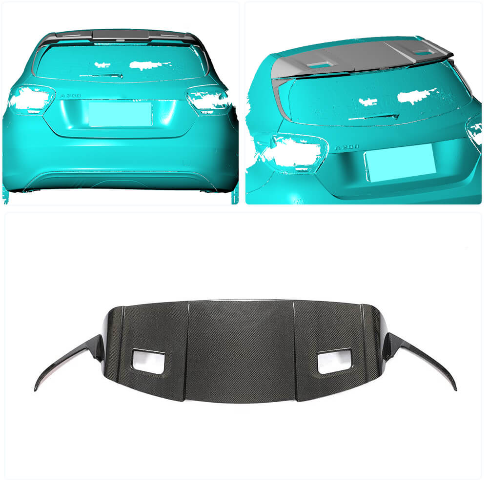 Spoiler V4 (for HB, Carbon) for Mercedes A-class W176 2012-2018 - image 2