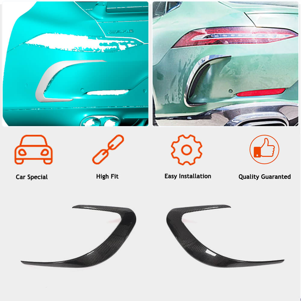 Rear Bumper Covers V2 (for GT63 2018-2022, Carbon) for Mercedes AMG GT 4 X290 2018- - image 2
