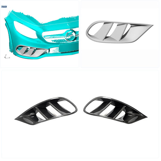 Inserts in the front bumper (for AMG-Line 2015-2018, Dry carbon) for Mercedes S-class C217 Coupe - image 2