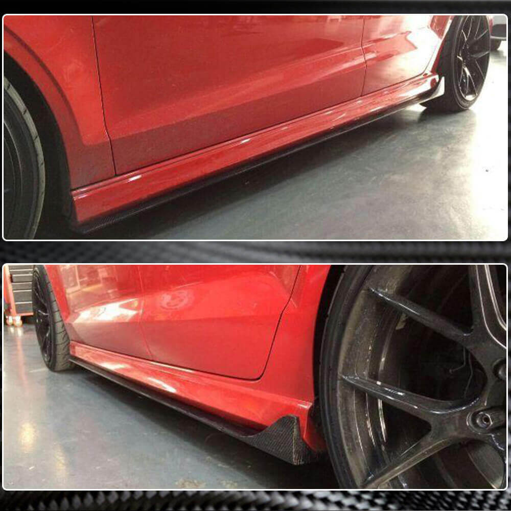Side Skirts V2 (for S-Line Sedan, Carbon) for Audi A3 2012-2020 - image 2