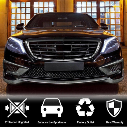 Front Bumper Lip Spoiler (for S63 AMG 2014-2017, Carbon) for Mercedes S-сlass W222 2013-2022 - image 2