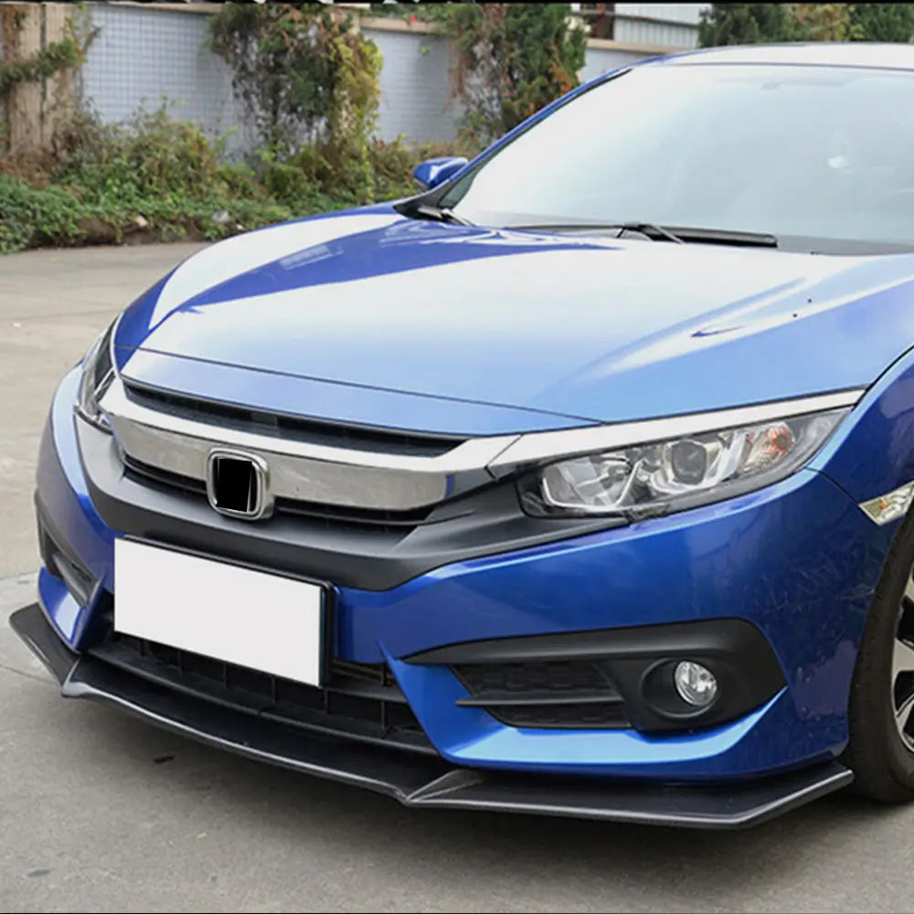 Cover on the front bumper Lip (Carbon) for Honda Civic Sedan X 2016-2021 - image 2