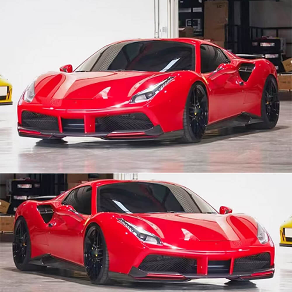 Covers on the front bumper Flap (2015-2019, Carbon) for Ferrari 488 GTB - image 2