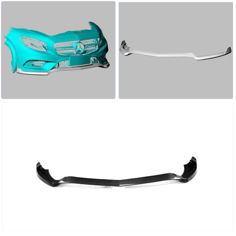 Front Bumper Lip V1 for AMG-Line 2015-2018 Carbon for Mercedes S-class C217 Coupe 2014-2020 - image 2