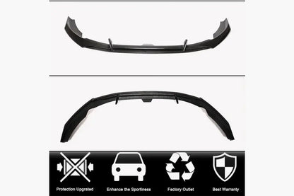 Front Bumper Lip Spoiler (for S-Line SD 2019-2024, Carbon) for Audi A4 B9 2015-2024 - image 2