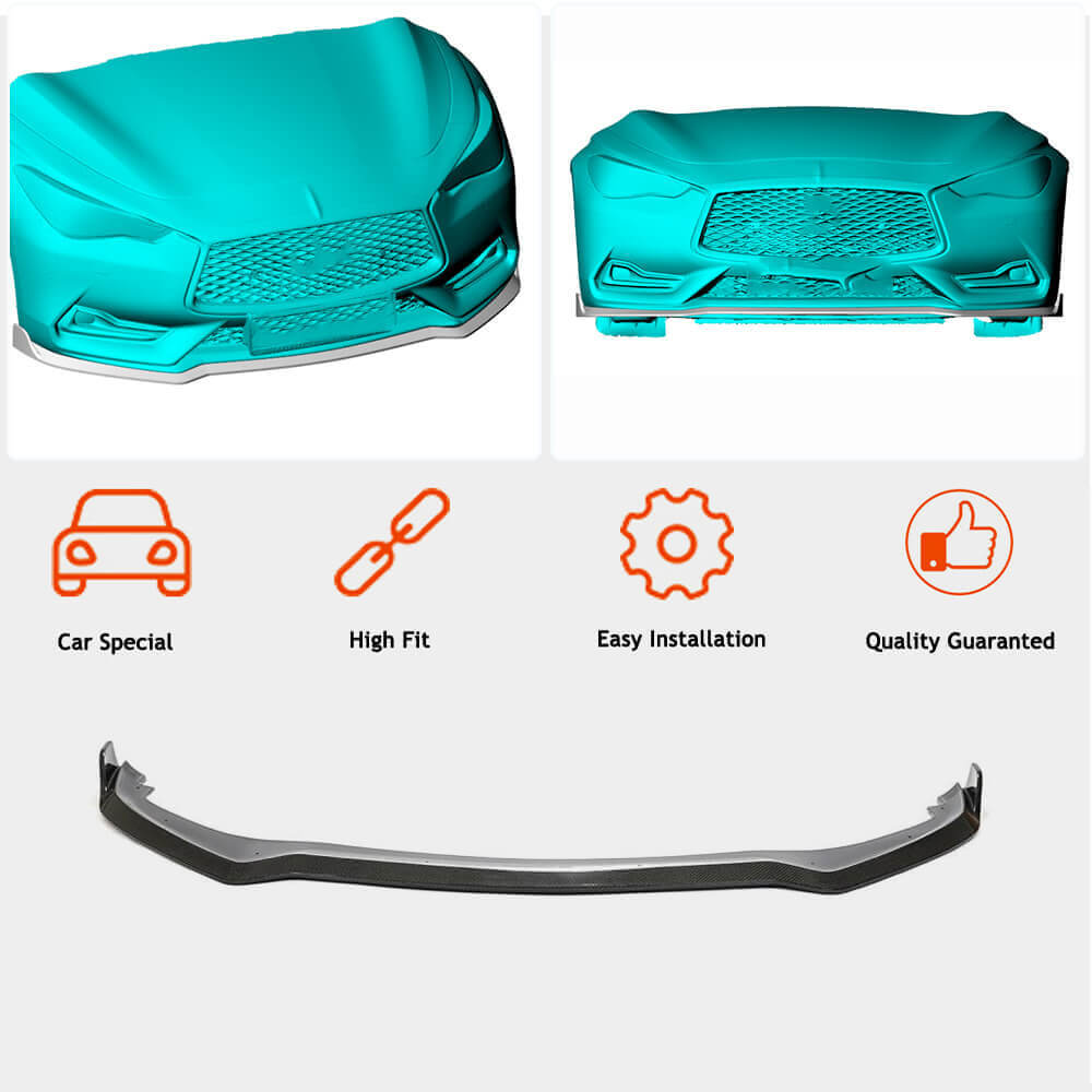 Lip V1 front bumper cover (for Q60 2016-2022, Carbon) for Infiniti Q50/Q60 2013-2024 - image 2