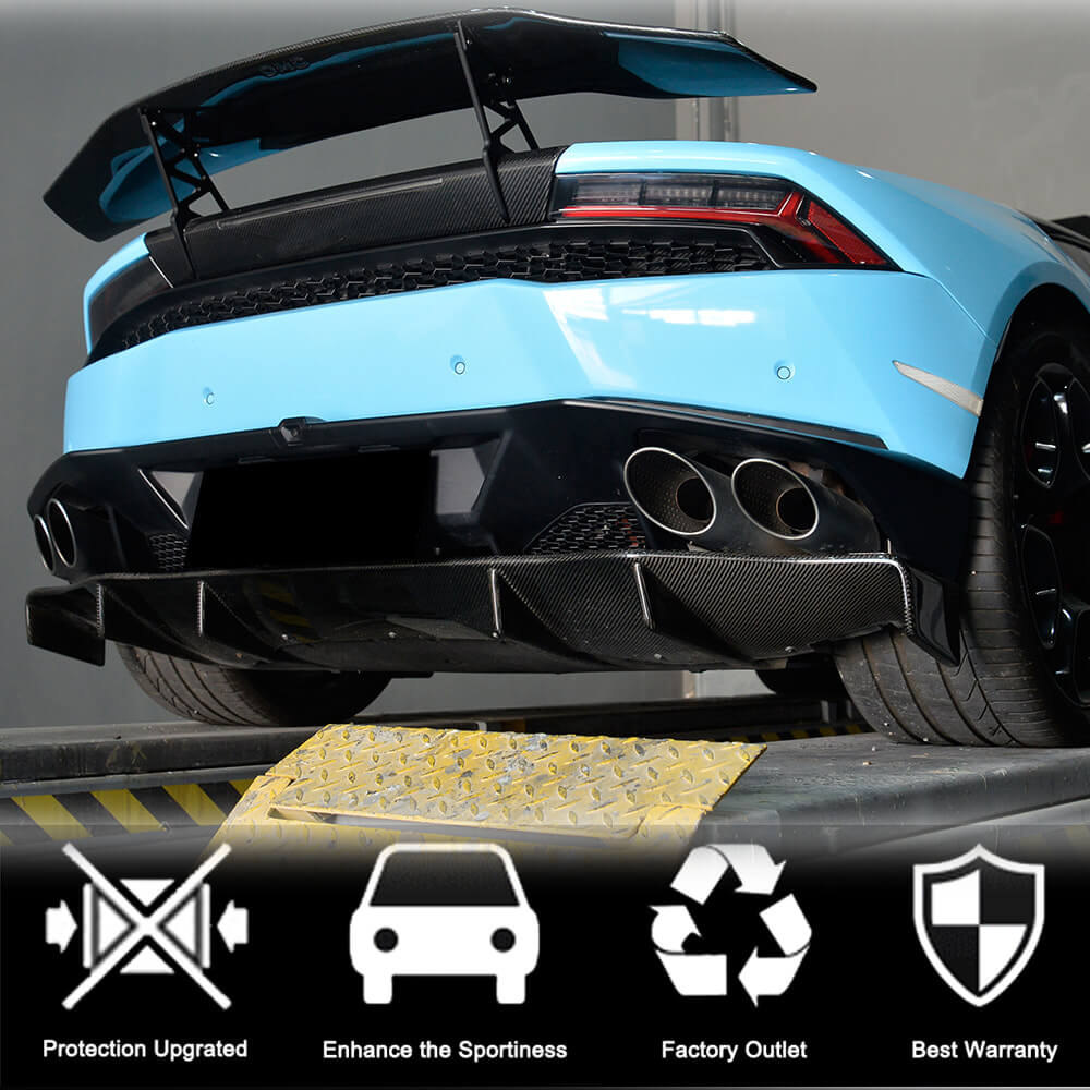 Rear Bumper Diffuser V1 (Carbon) for Lamborghini Huracan 2014- - image 2
