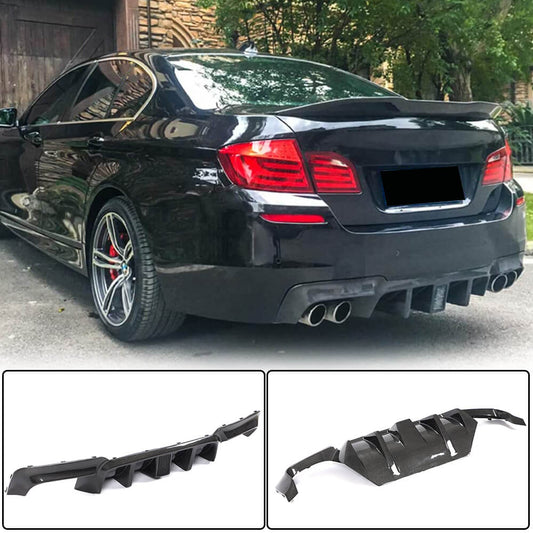 Rear Bumper Diffuser Carbon Fiber V3 (M-Sport) for BMW 5 series F-10/11/07 2010-2016 - image 2